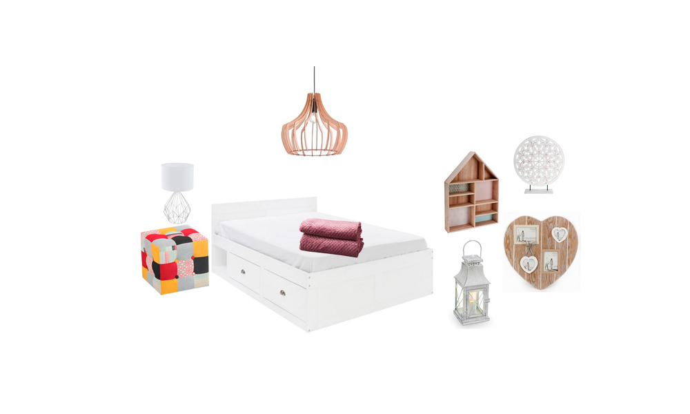 Colores vivos en la decoración con Conforama habitacion estilo nordico