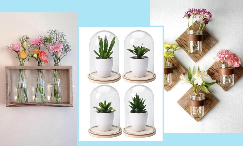 Flores, madera y cristal en casa Flores, madera y cristal en casa