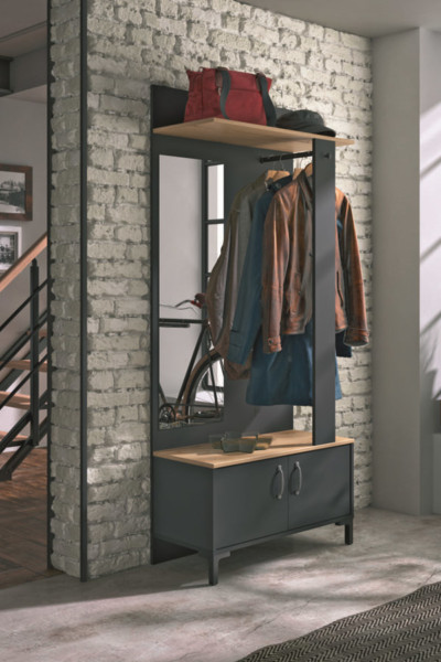 Mueble recibidor con espejo MANCHESTER de Conforama Mueble recibidor con espejo MANCHESTER de Conforama