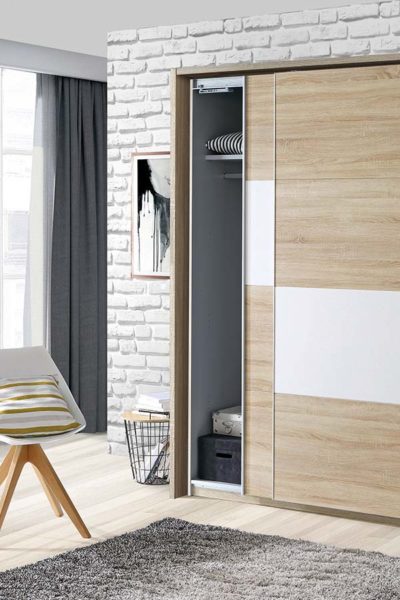 armario de puertas correderas para habitaciones de matrimonio modernas o individuales Armario 2 puertas correderas 170 cm SKIVE
