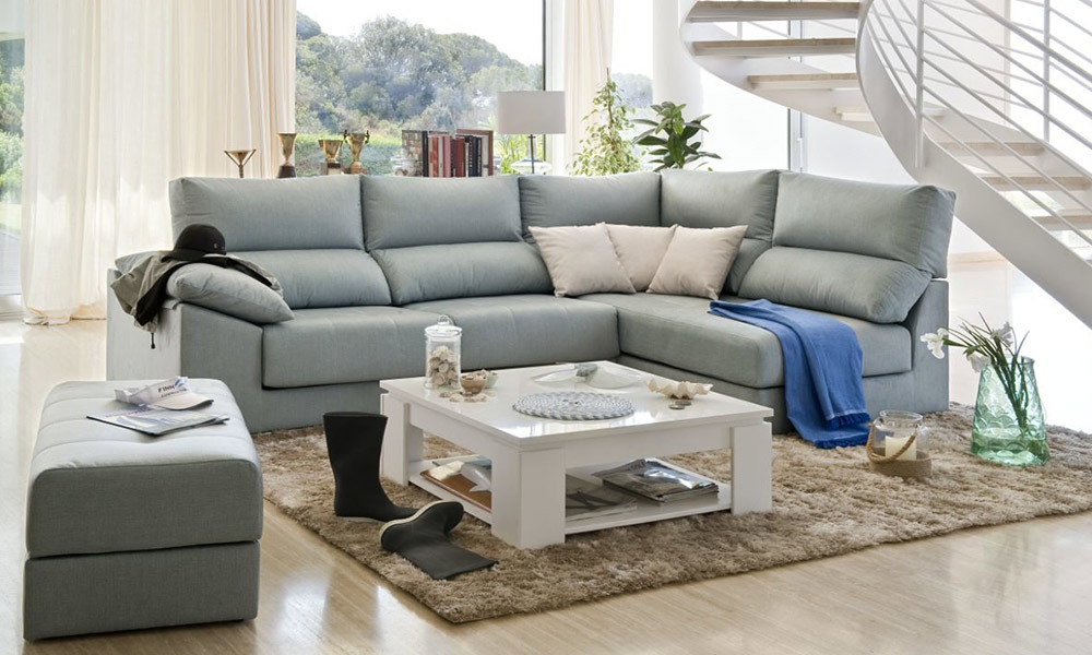 Sofá Rinconera derecha con pouf CHERRY Conforama Sofá Rinconera derecha con pouf CHERRY Conforama