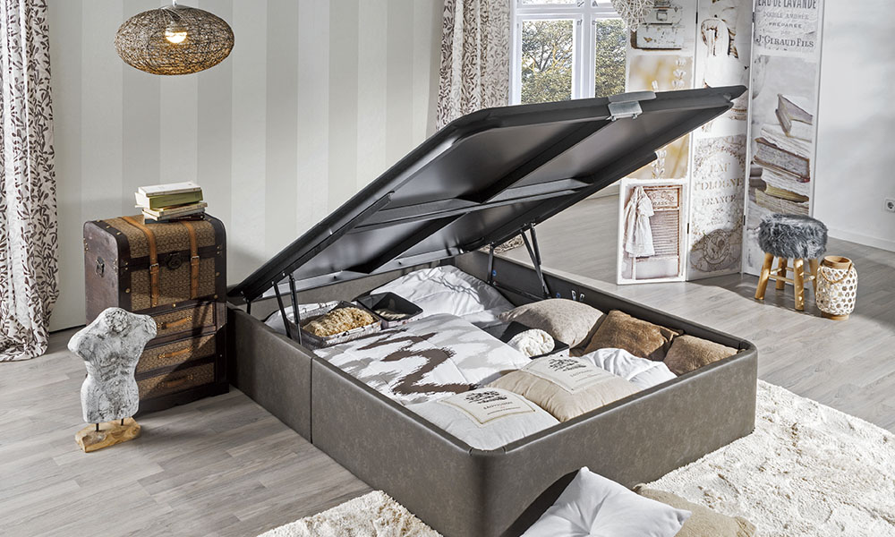 Canapé de ópalo EASY SMART con capacidad extra de almacenaje de hasta 29 cm útiles dormitorio moderno