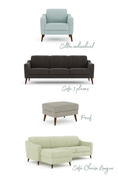 Versiones del diseño sofá ZOLA de Conforama diseño sofá