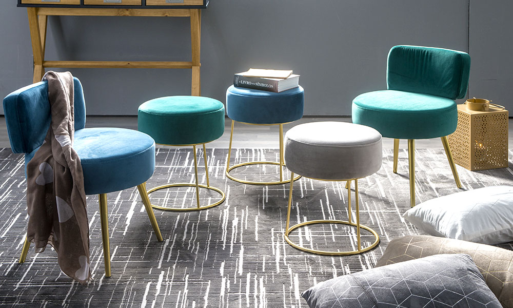 Taburetes y sillones VELVET de Conforama Taburetes y sillones VELVET de Conforama