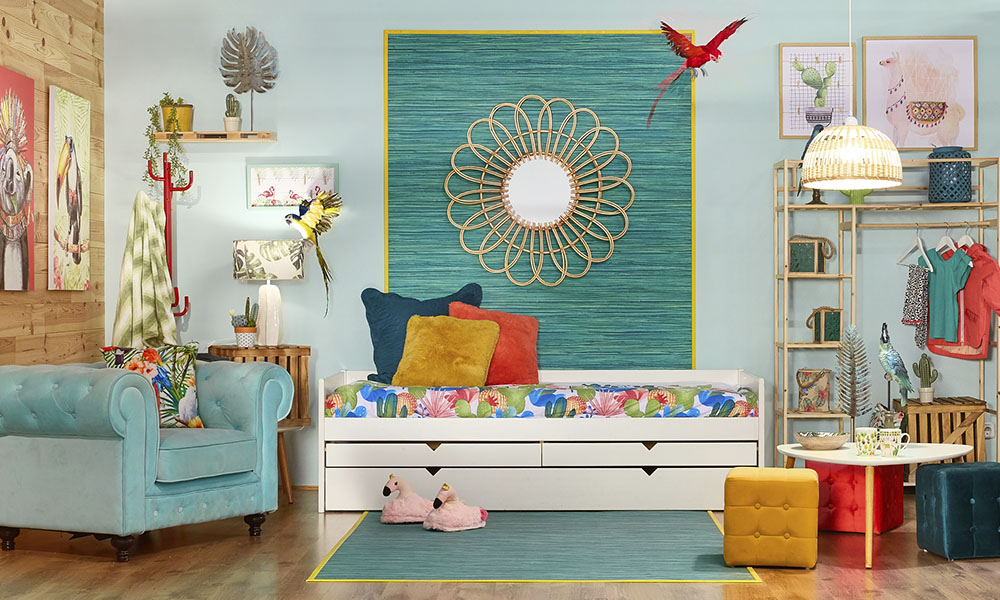 Dormitorio infantil ambientado en tendencia Summer Garden Dormitorio infantil ambientado en tendencia Summer Garden