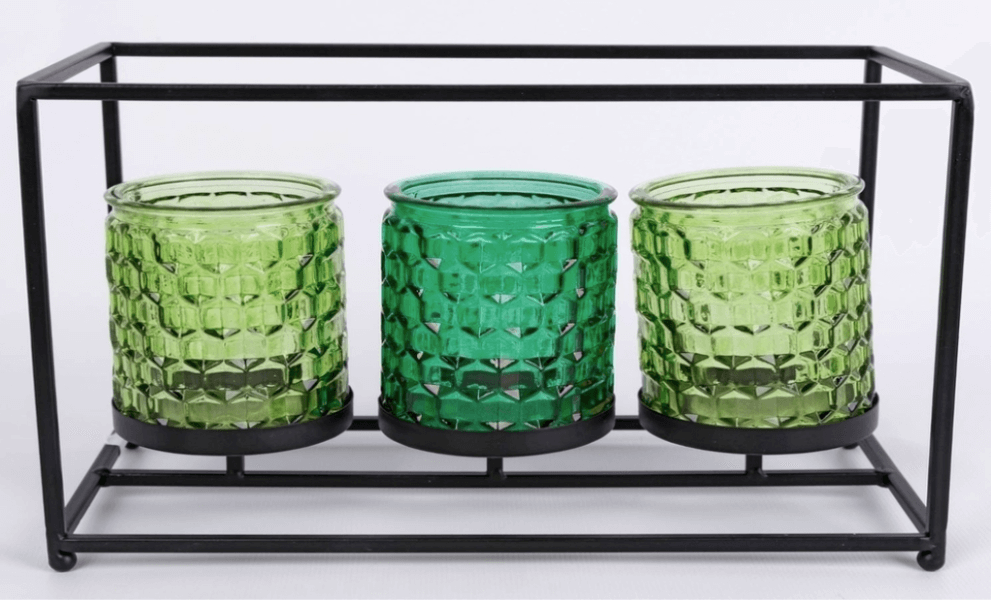 Portavelas METAL en varias tonalidades de verde verde musgo