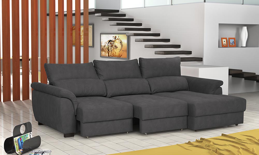 Chaise longue BENSON con asientos deslizantes y convertibles en cama qué sofá comprar