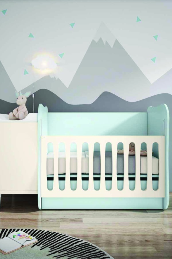 Cuna bebé en tonos suaves decoracion habitacion bebe recien nacido ideas