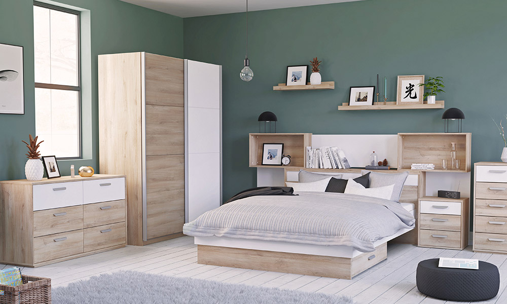 decorar una habitación de matrimonio pequeña moderna