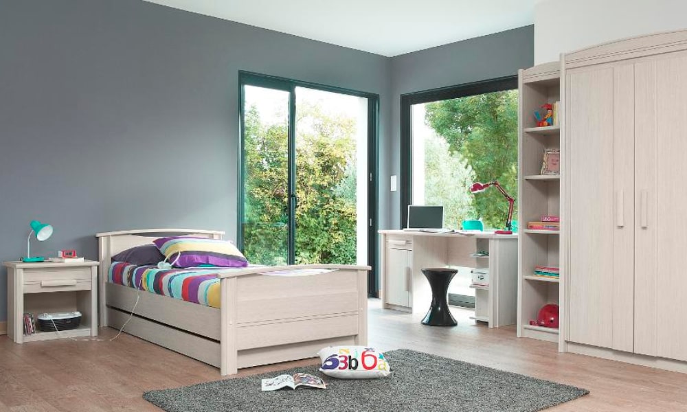 Mesita de noche MONTANA con 1 cajón decoracion de cuartos para niños de 8 a 10 años