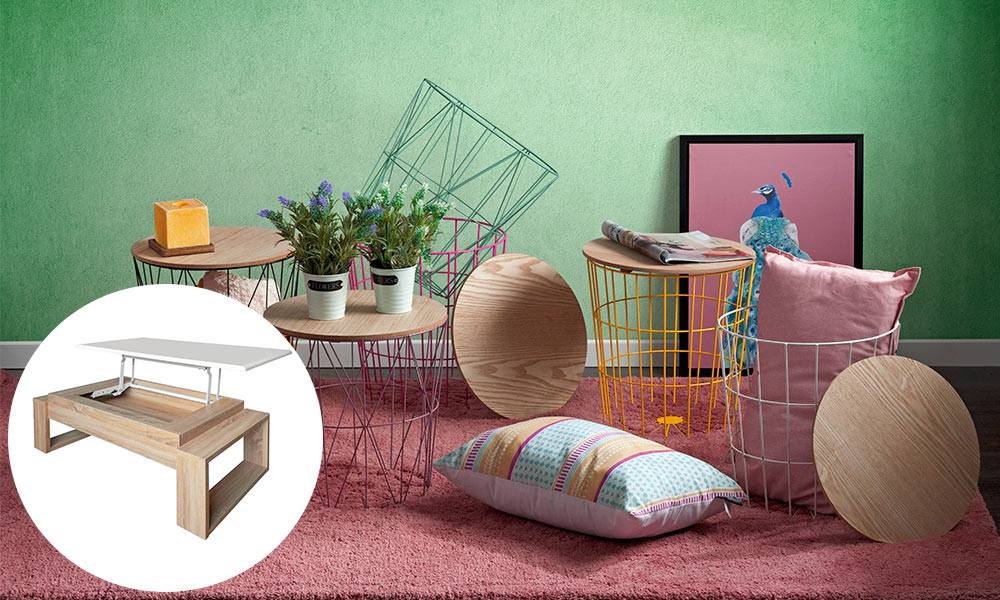 Elige una mesa de centro dos en uno y tendrás un complemento muy versátil en tu salón decoracion pisos pequeños