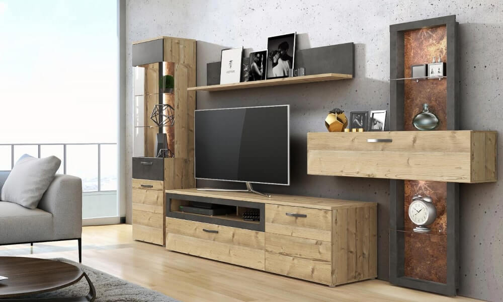 Salón COOPER con un acabado óxido en traseras decorar habitacion con fotos