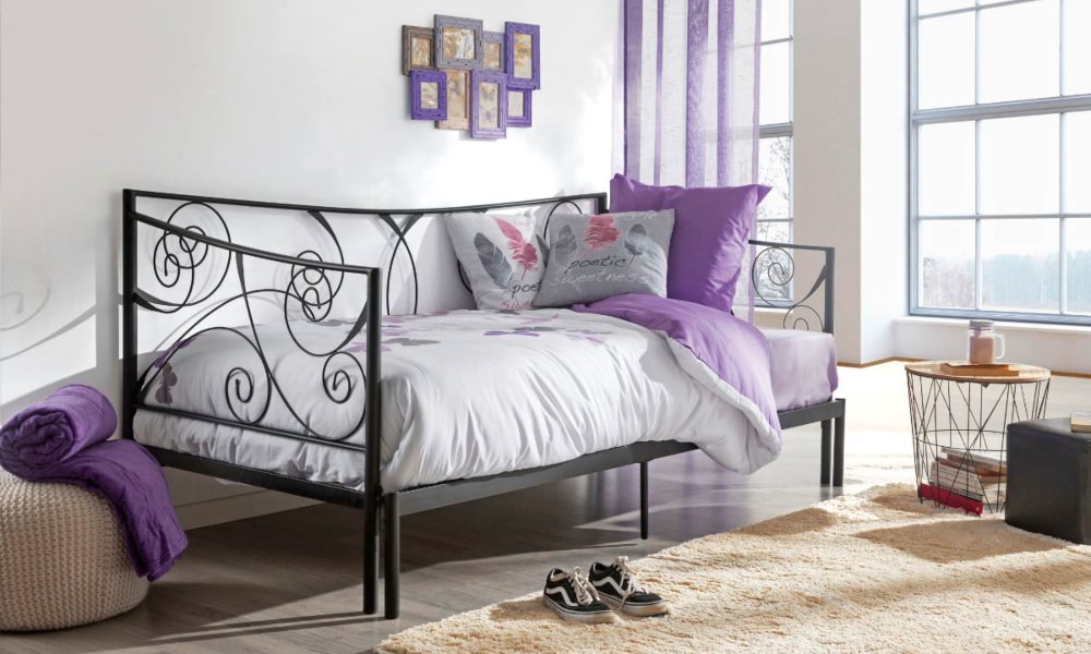 Cama extensible LUNA (90/175 x 190 cm) para usarla como cama individual o doble decoracion dormitorio juvenil femenino