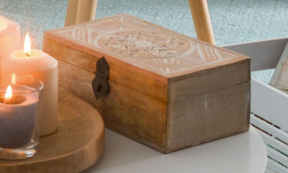 Caja decorativa MANGOL de madera hygge decoracion