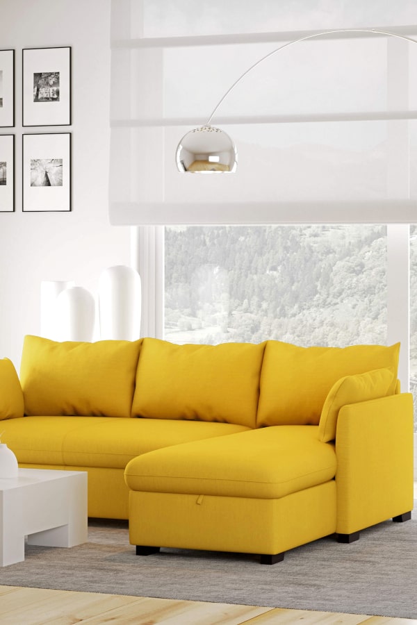Explosión de energía y alegría para tu salón gracias al uso del amarillo colores de sofas