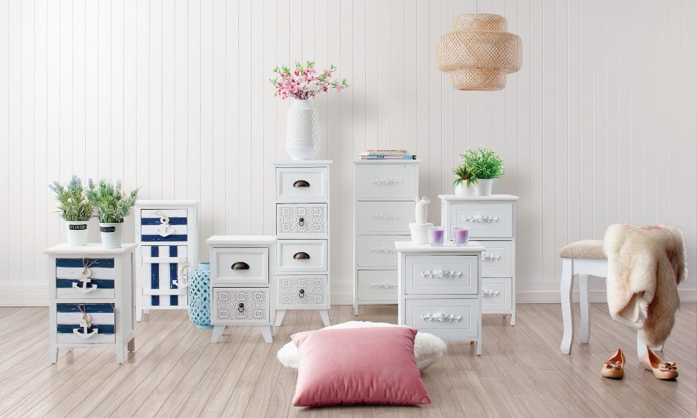 muebles shabby chic blancos y románticos