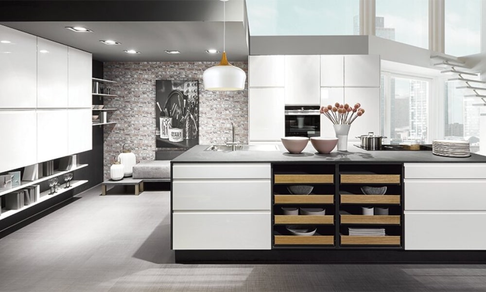 iluminación cocina moderna con isla 