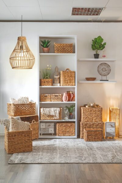 Suelos - Conforama cestas de mimbre para decorar suelos de bambu