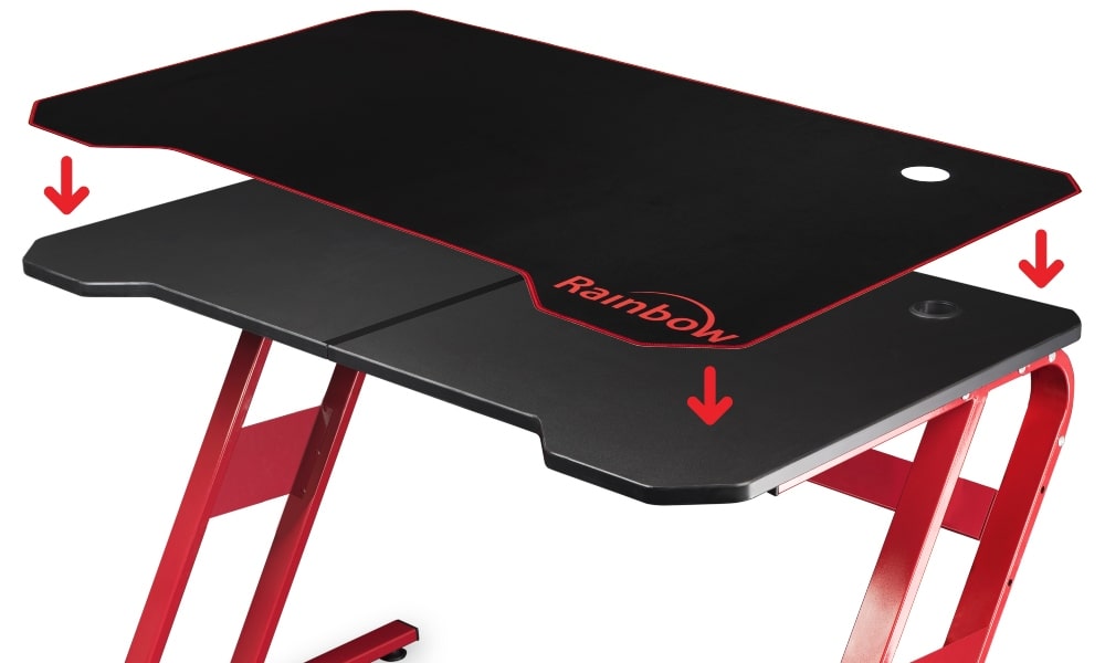 Esta mesa de gaming te permite usar 2 monitores de forma simultánea. Y, gracias a su fondo, tienes espacio para todos los accesorios. ¡Ya tienes tu regalo! habitacion gamer ideas