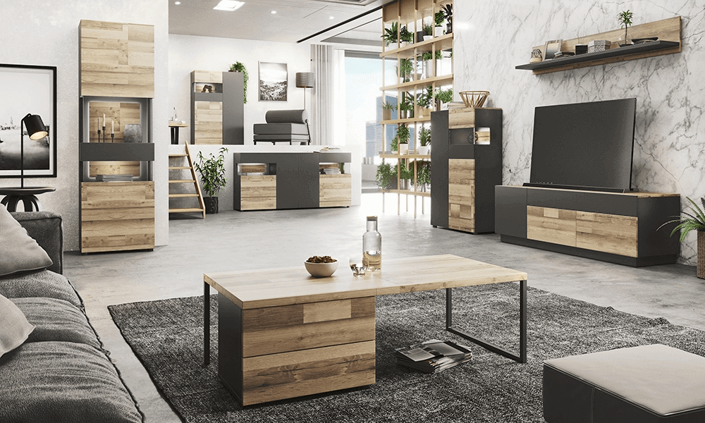 salon rustico industrial