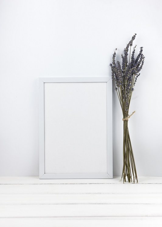 Jarrones de cristal con flores de lavanda
