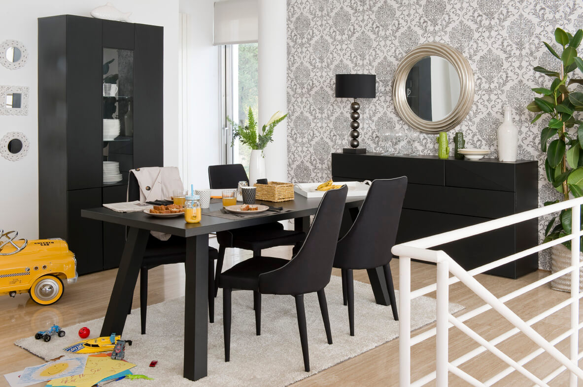 salón muebles negros