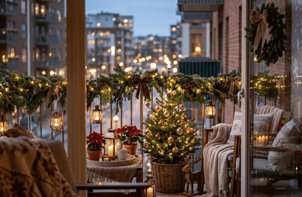 Balcones decorados en Navidad: ideas para adornar tu terraza